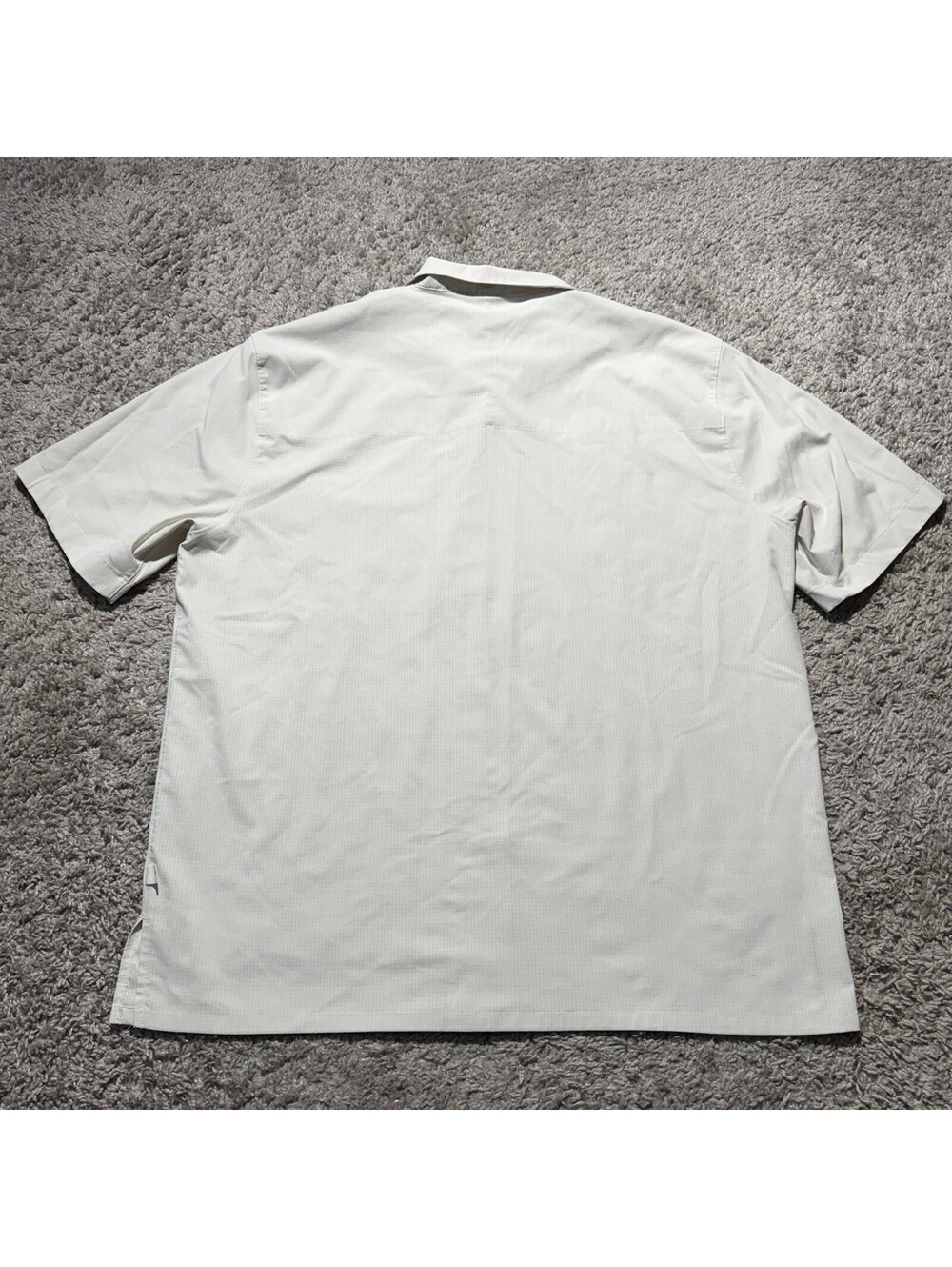 Lululemon Airing Easy Camp Collar Button Up Short Sleeve Shirt Bone Men’s XL - Picture 8 of 9
